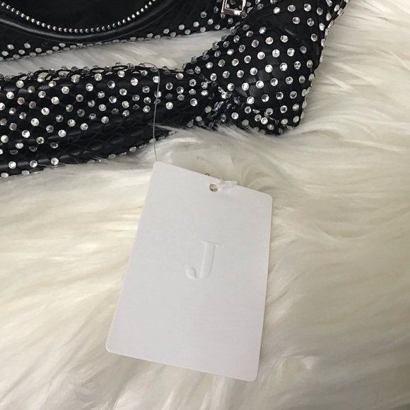 Black Rhinestone knot handle round clutch J with knotted handle. NWT - Picture 5 of 6